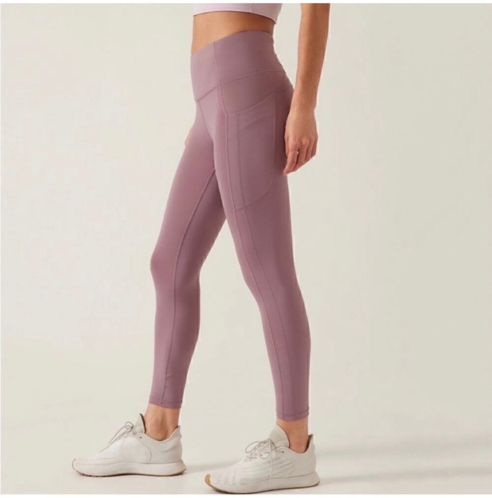 Athleta Leggings Womens Small Tall Purple Ultimate Stash 7/8 High Rise Athletic